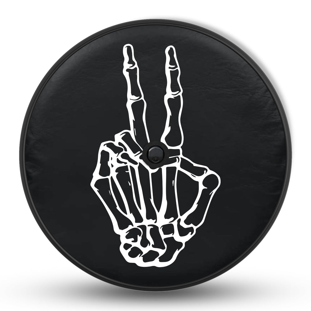 Skeleton Peace Sign Tire Cover - Mud Digger Design Co