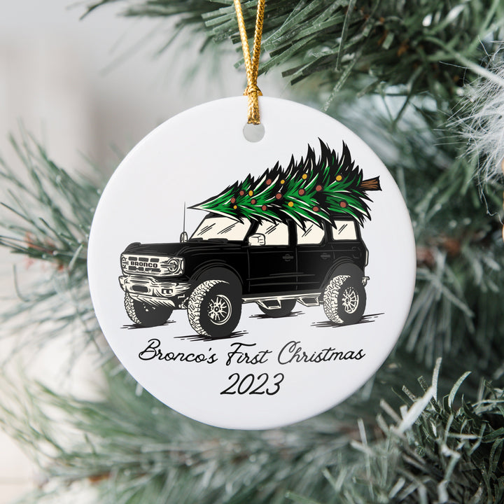 "Bronco's First Christmas" Ornament