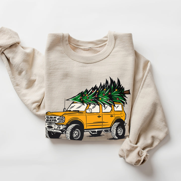 Bronco Christmas Crewneck Sweatshirt - Mud Digger Design Co