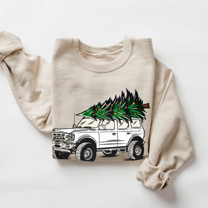 Bronco Christmas Crewneck Sweatshirt - Mud Digger Design Co