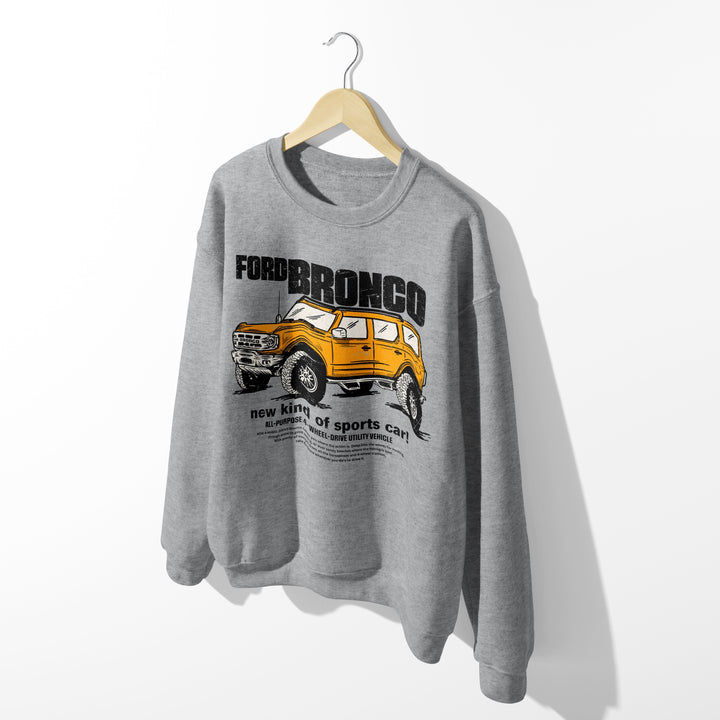 Distressed Bronco Crewneck Sweatshirt - Mud Digger Design Co