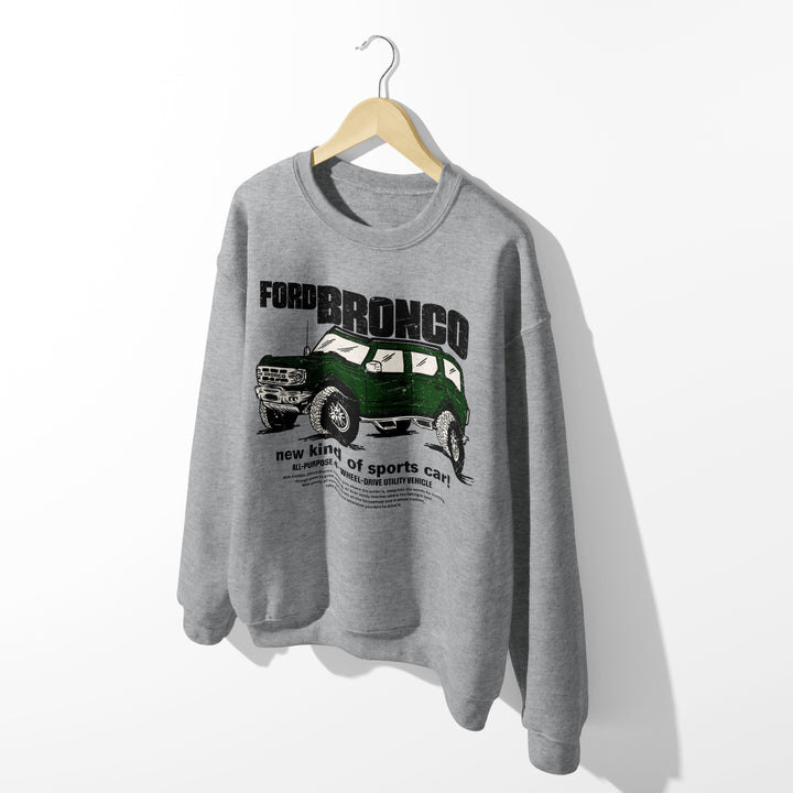 Distressed Bronco Crewneck Sweatshirt - Mud Digger Design Co