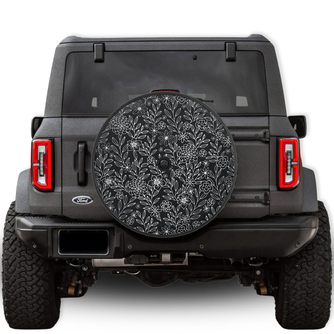 Floral Print Tire Cover