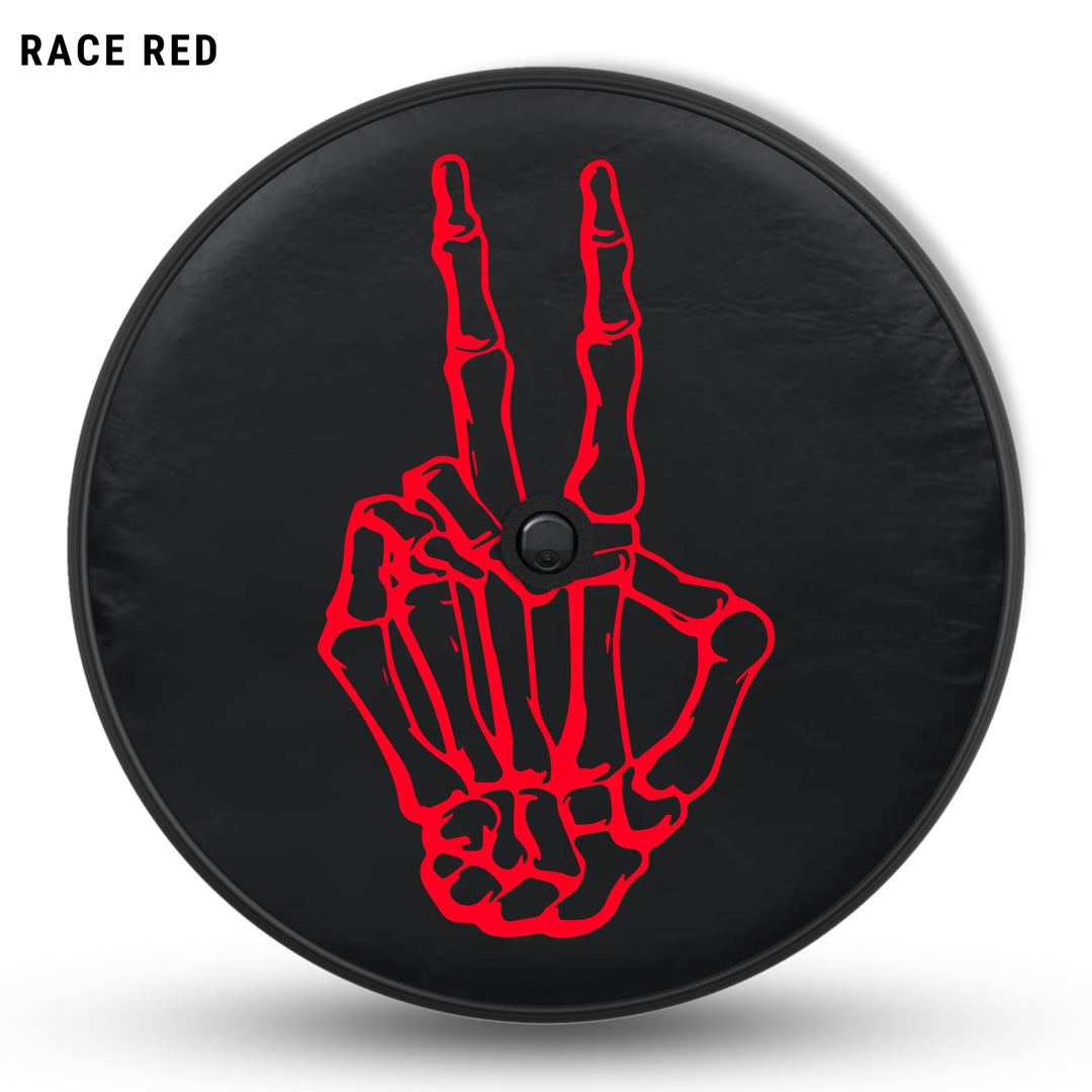 Skeleton Peace Sign Tire Cover