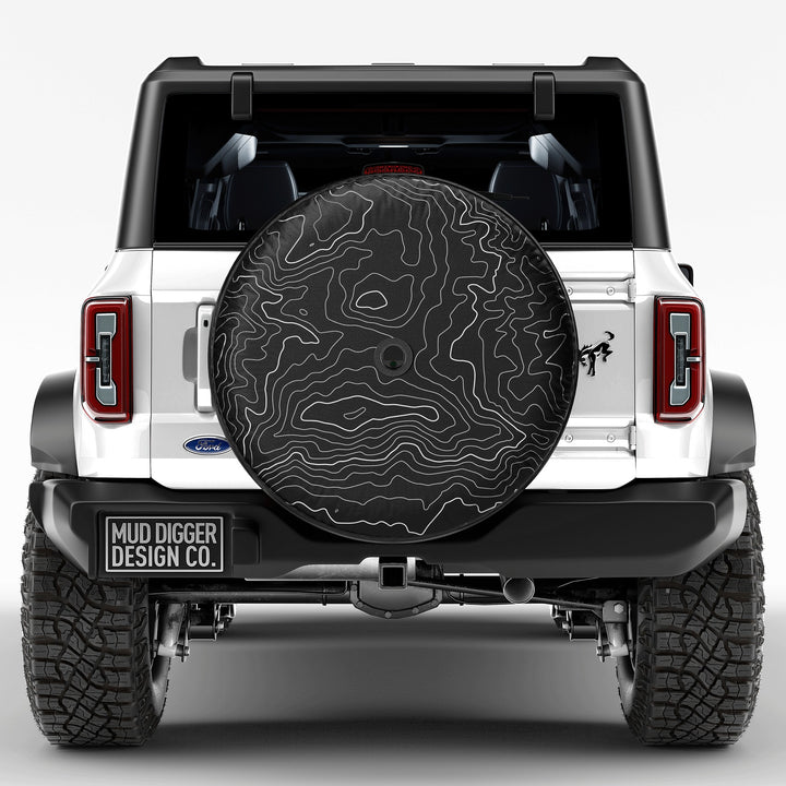 Topographic Map Tire Cover