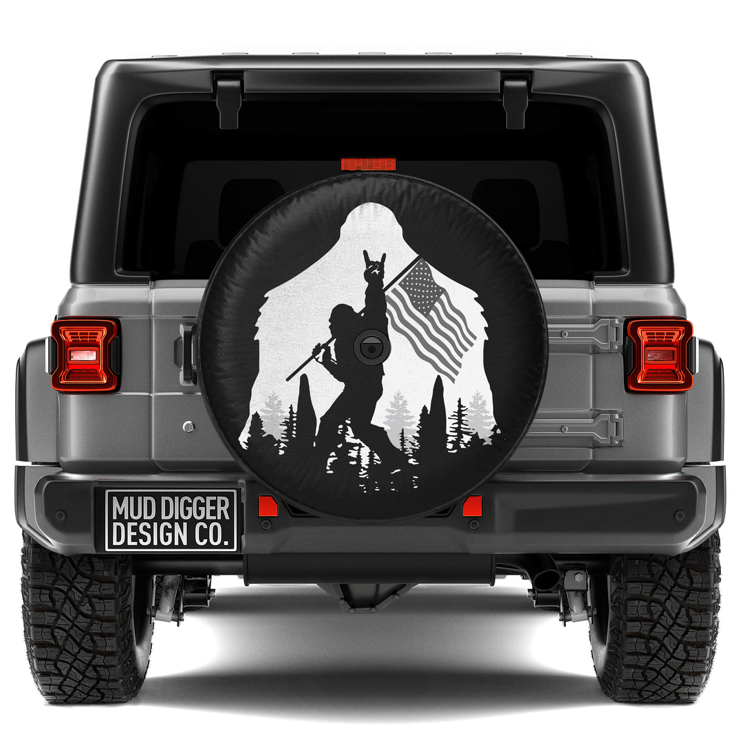 Jeep B&W Patriotic Sasquatch Tire Cover
