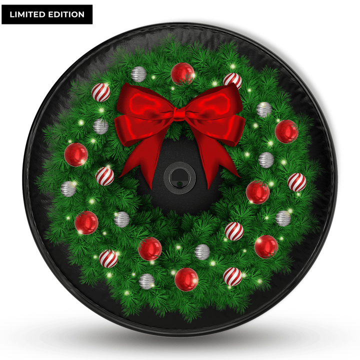 Ford Bronco Christmas wreath tire cover