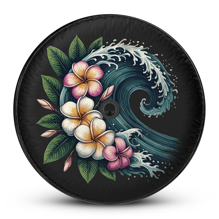 Floral Wave Tire Cover