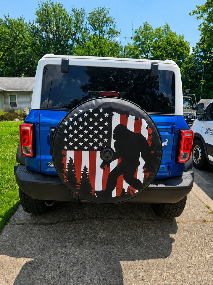 Bigfoot Flag Tire Cover