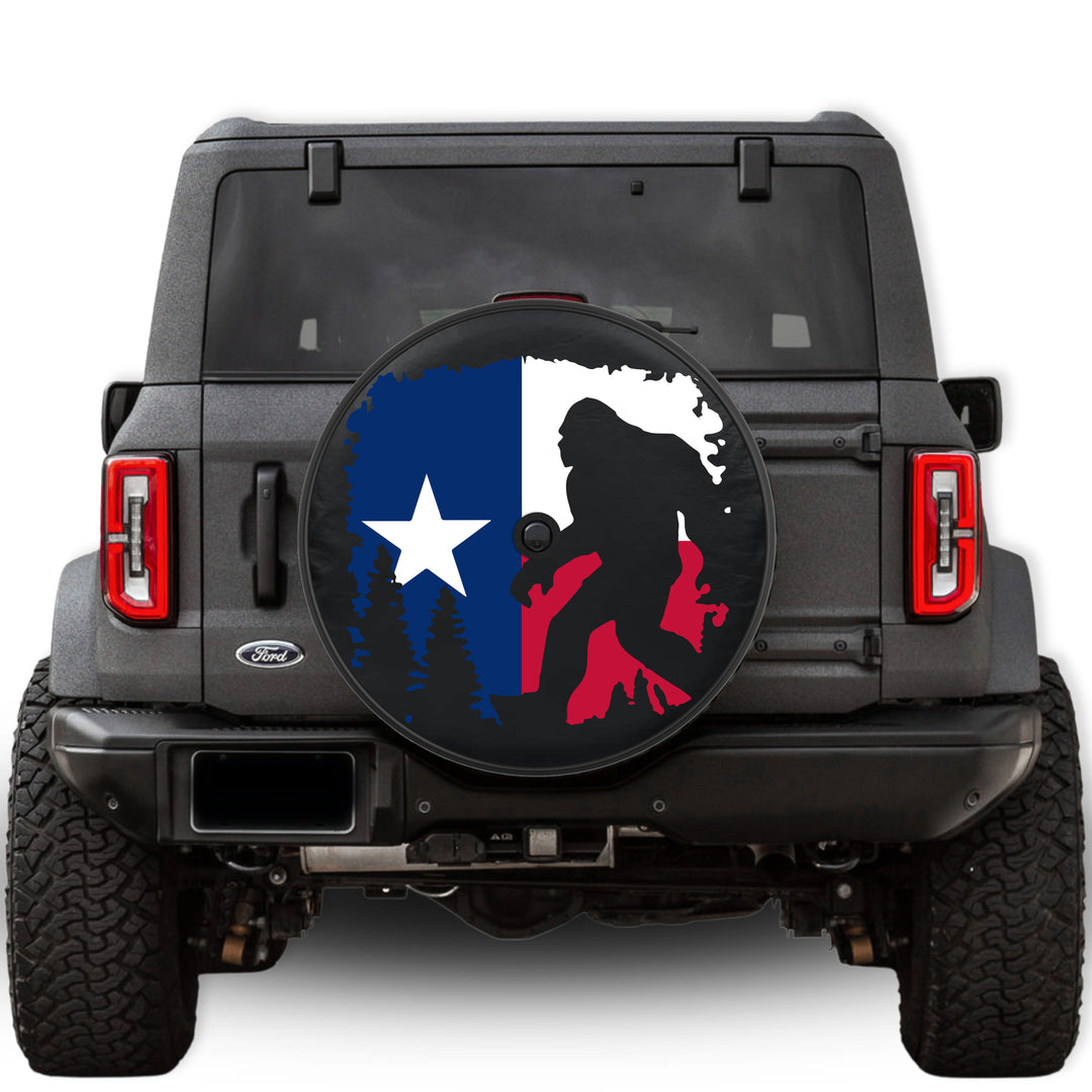 Texas Sasquatch Flag Tire Cover - Mud Digger Design Co