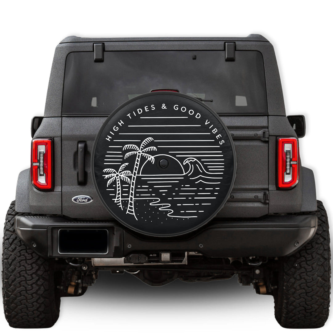 High Tides Good Vibes Tire Cover - Mud Digger Design Co