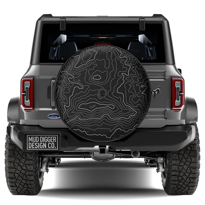 Topographic Map Tire Cover