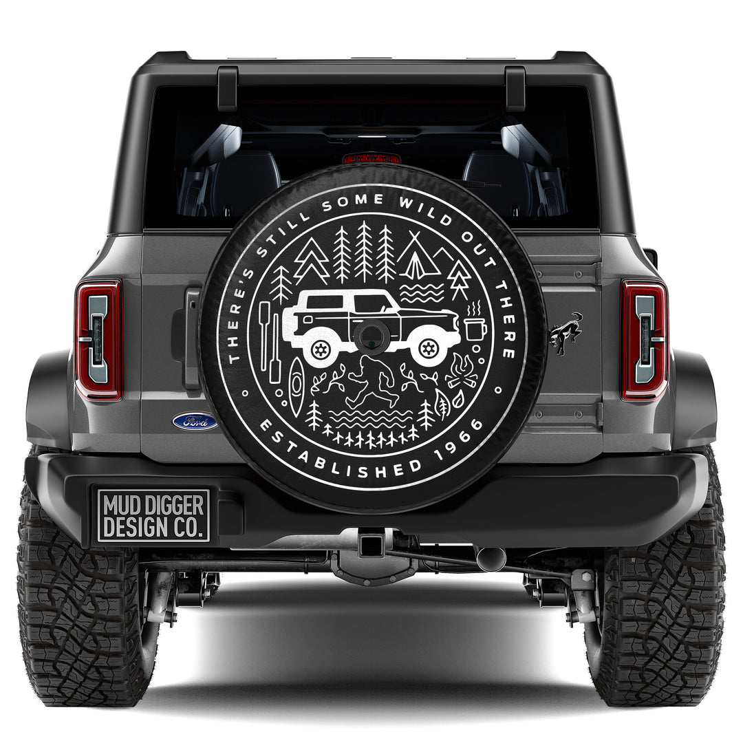 Wild Doodle spare tire cover. Ford Bronco backup camera compatible