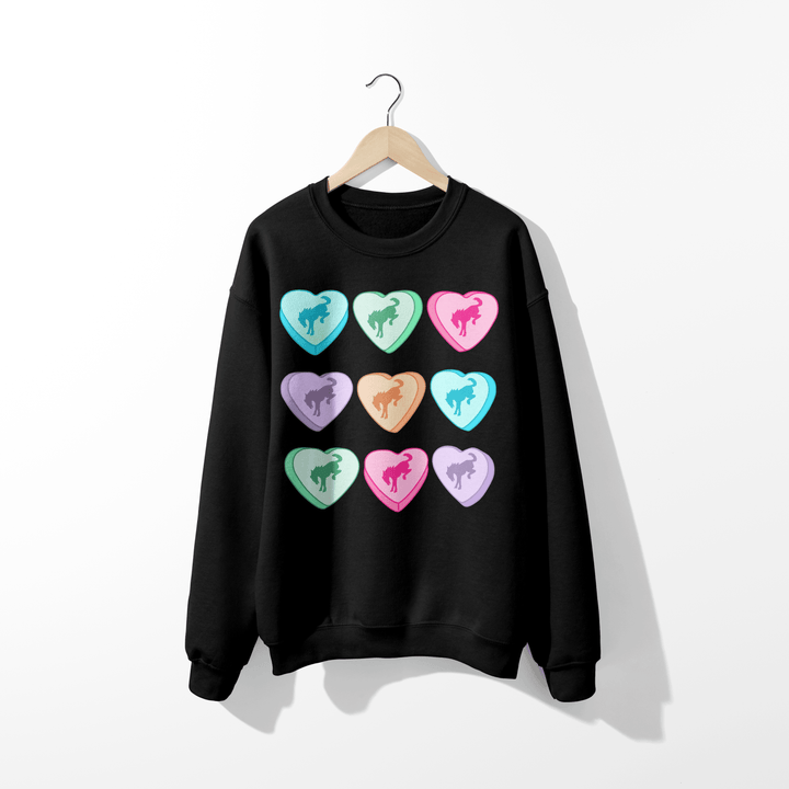 Bronco Candy Heart Crewneck Sweatshirt