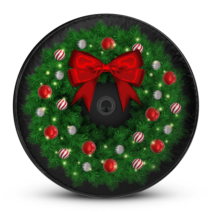 Jeep Christmas Wreath Tire Cover