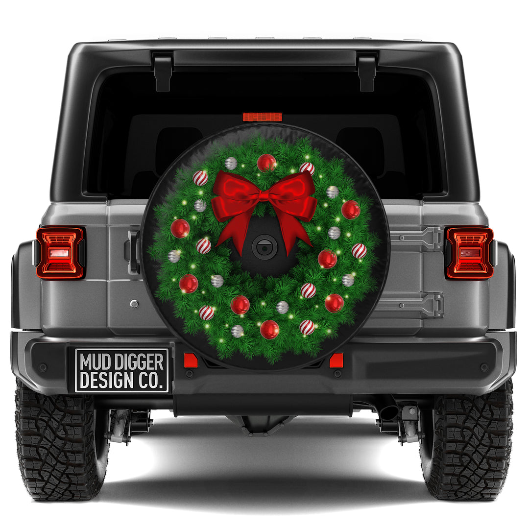 Jeep Christmas Wreath Tire Cover