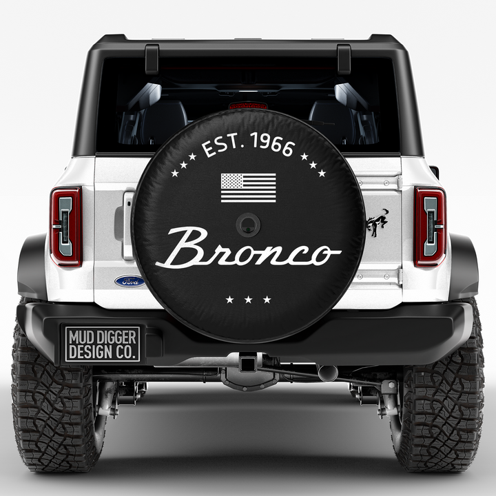 Oxford White Classic Bronco Tire Cover