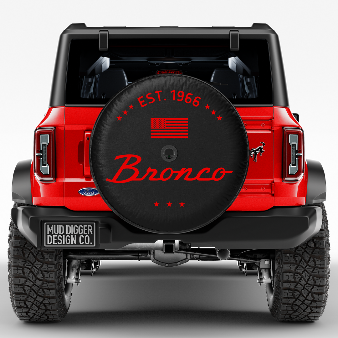 Race Red Classic Bronco Tire Cover