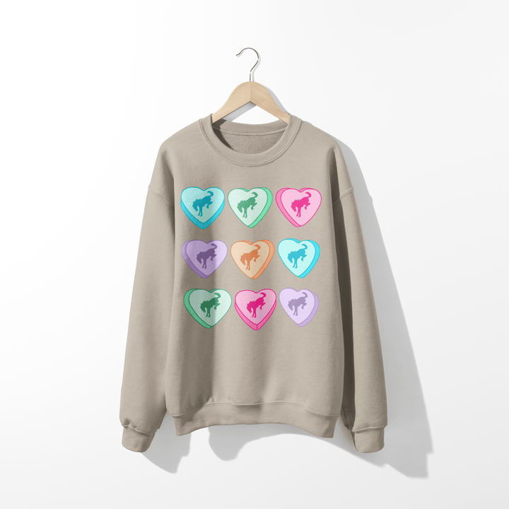 Bronco Candy Heart Crewneck Sweatshirt